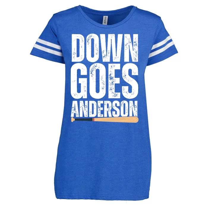 Down Goes Anderson Funny Baseball Enza Ladies Jersey Football T-Shirt