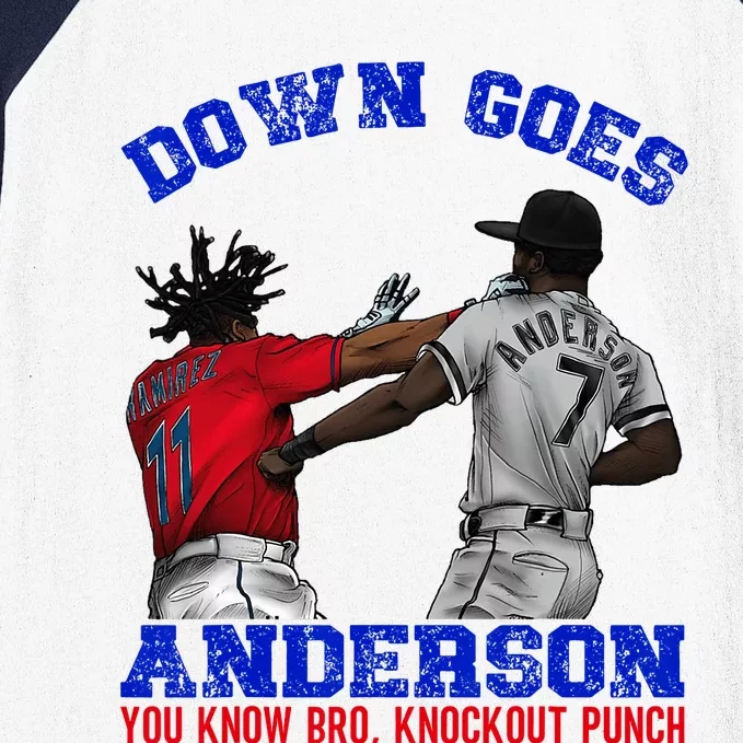 Down Goes Anderson You Know Bro Knockout Punch Baseball Sleeve Shirt