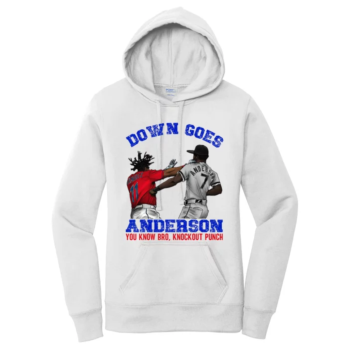 Down Goes Anderson You Know Bro Knockout Punch Women's Pullover Hoodie