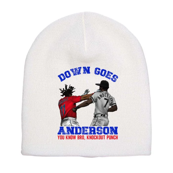 Down Goes Anderson You Know Bro Knockout Punch Short Acrylic Beanie