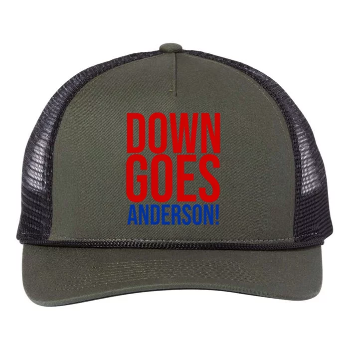 Down Goes Anderson Cleveland Vs Chicago Fight Baseball Retro Rope Trucker Hat Cap