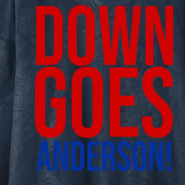 Down Goes Anderson Cleveland Vs Chicago Fight Baseball Hooded Wearable Blanket