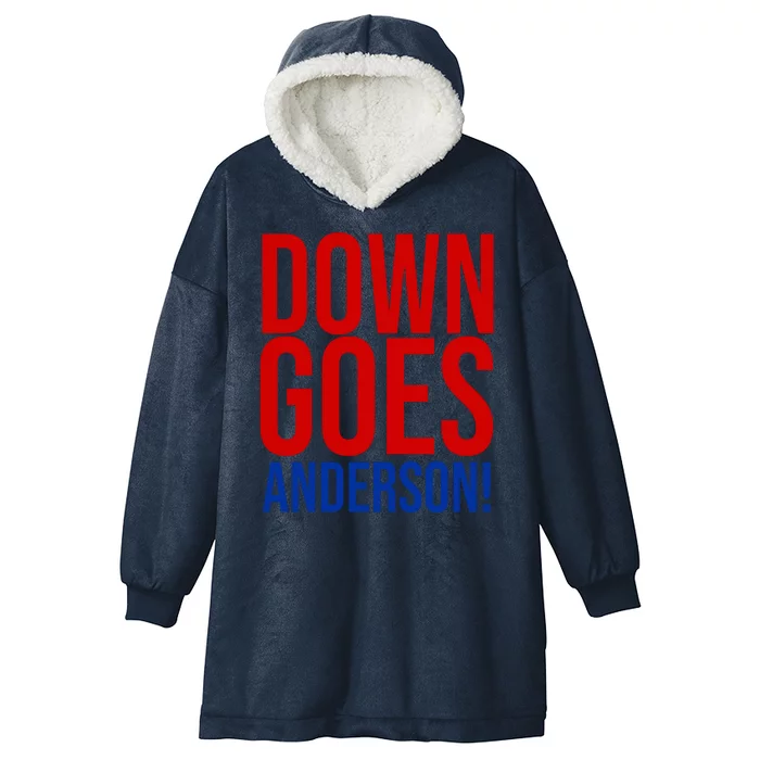 Down Goes Anderson Cleveland Vs Chicago Fight Baseball Hooded Wearable Blanket