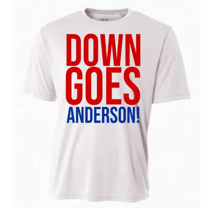 Down Goes Anderson Cleveland Vs Chicago Fight Baseball Cooling Performance Crew T-Shirt