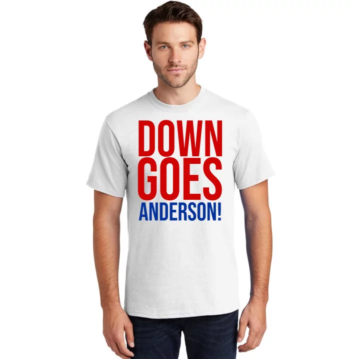 Down Goes Anderson Cleveland Vs Chicago Fight Baseball Tall T-Shirt