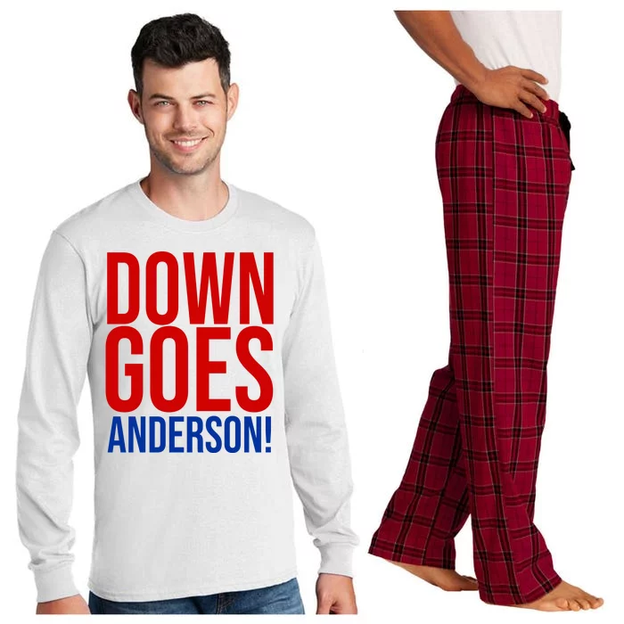 Down Goes Anderson Cleveland Vs Chicago Fight Baseball Long Sleeve Pajama Set