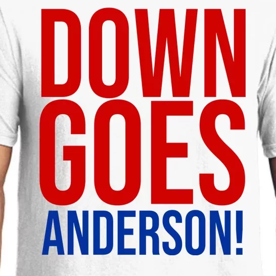 Down Goes Anderson Cleveland Vs Chicago Fight Baseball Pajama Set