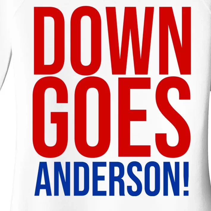 Down Goes Anderson Cleveland Vs Chicago Fight Baseball Women's Perfect Tri Tunic Long Sleeve Shirt