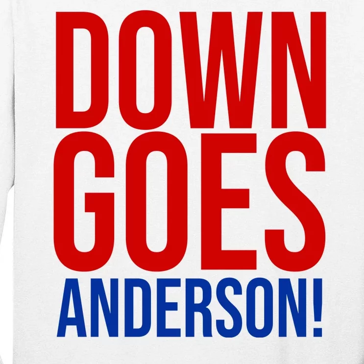 Down Goes Anderson Cleveland Vs Chicago Fight Baseball Tall Long Sleeve T-Shirt