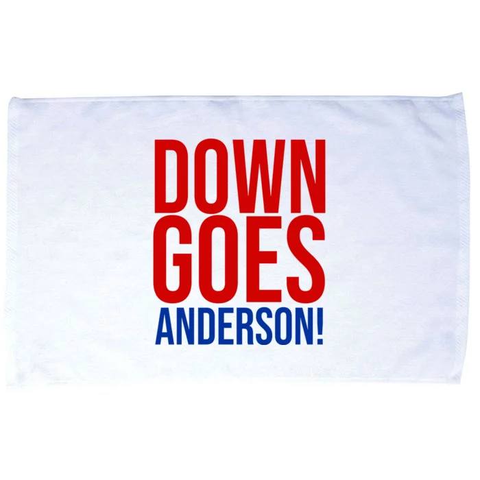 Down Goes Anderson Cleveland Vs Chicago Fight Baseball Microfiber Hand Towel