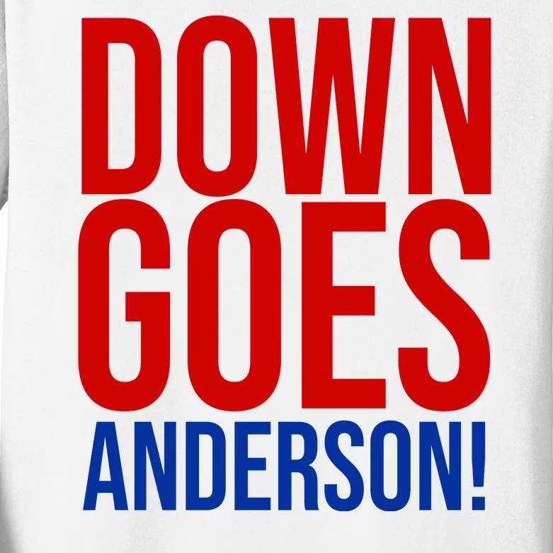 Down Goes Anderson Cleveland Vs Chicago Fight Baseball Kids Long Sleeve Shirt