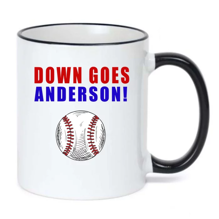 Down Goes Anderson Funny Cleveland Vs Chicago Fight Baseball Black Color Changing Mug