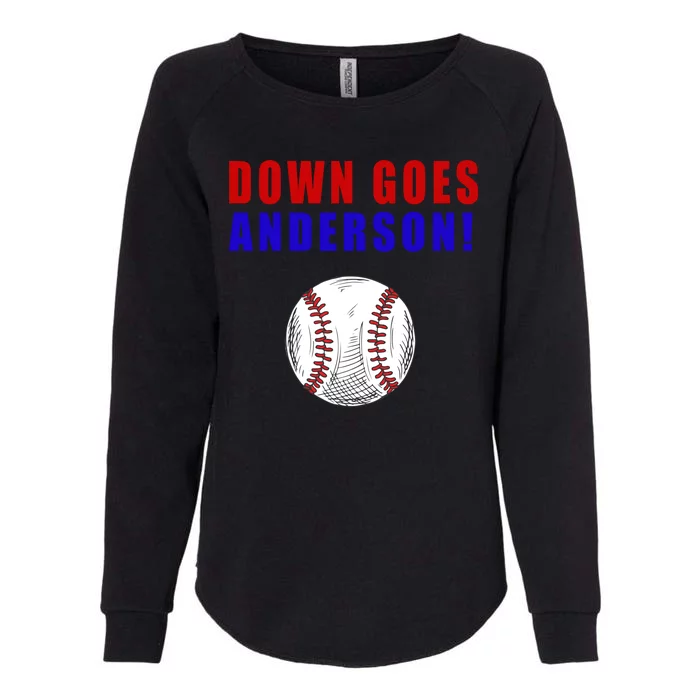 Down Goes Anderson Funny Cleveland Vs Chicago Fight Baseball Womens California Wash Sweatshirt