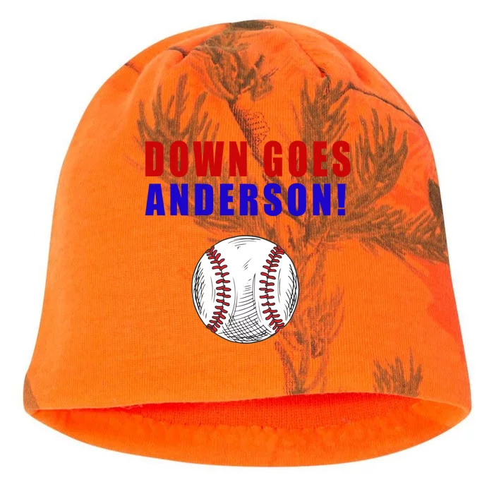 Down Goes Anderson Funny Cleveland Vs Chicago Fight Baseball Kati - Camo Knit Beanie