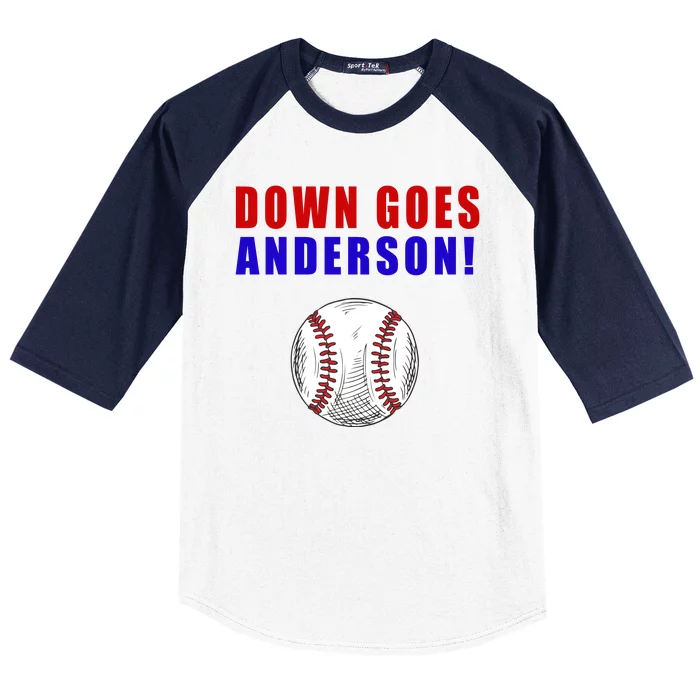 Down Goes Anderson Funny Cleveland Vs Chicago Fight Baseball Baseball Sleeve Shirt