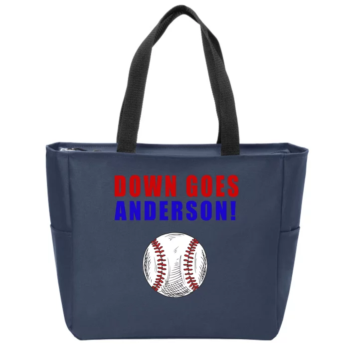 Down Goes Anderson Funny Cleveland Vs Chicago Fight Baseball Zip Tote Bag