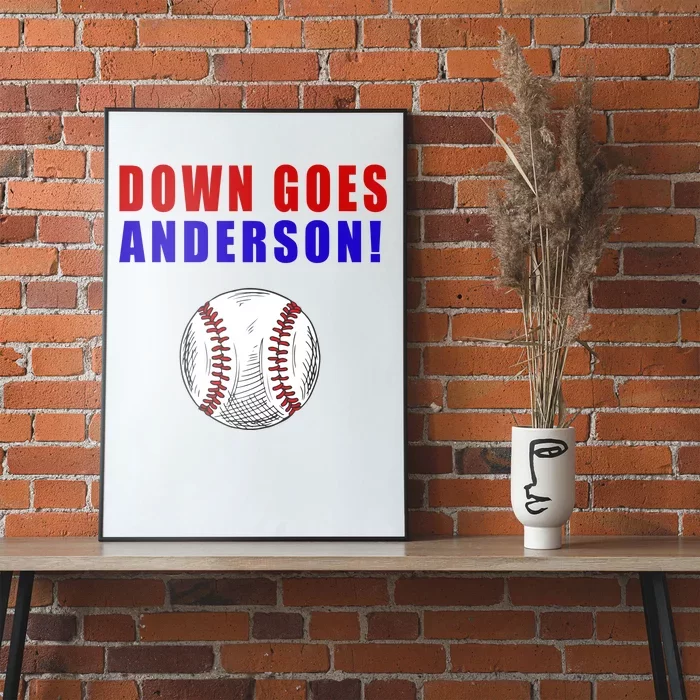 Down Goes Anderson Funny Cleveland Vs Chicago Fight Baseball Poster