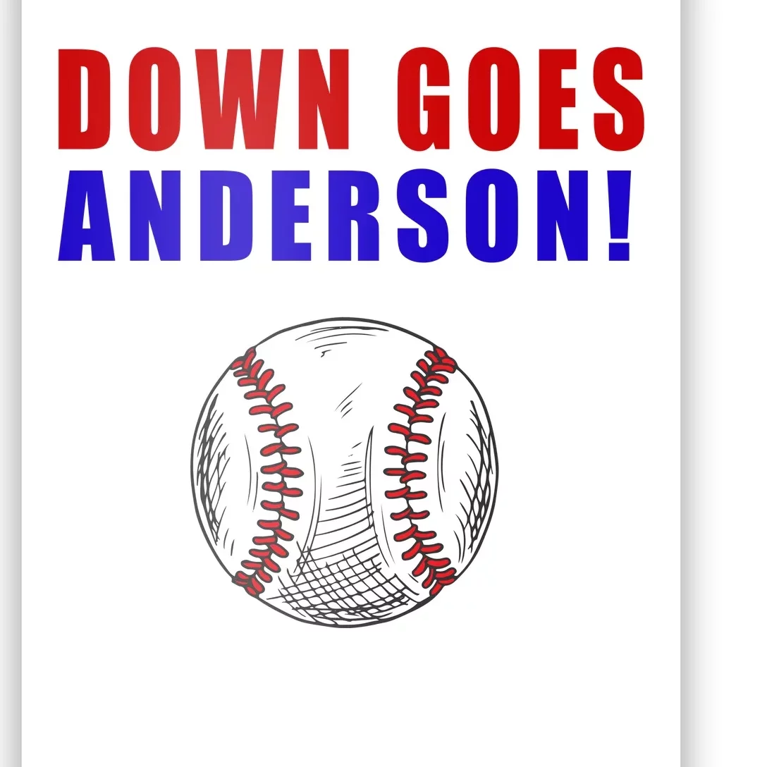 Down Goes Anderson Funny Cleveland Vs Chicago Fight Baseball Poster