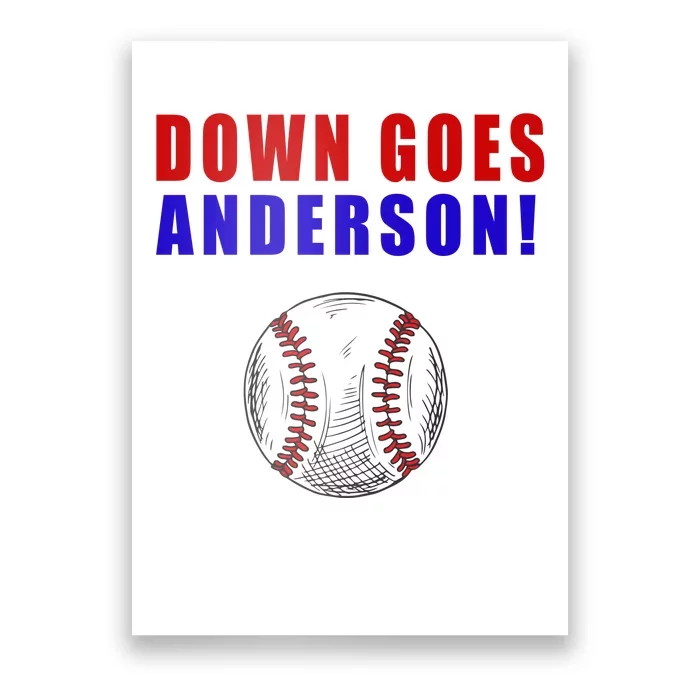 Down Goes Anderson Funny Cleveland Vs Chicago Fight Baseball Poster