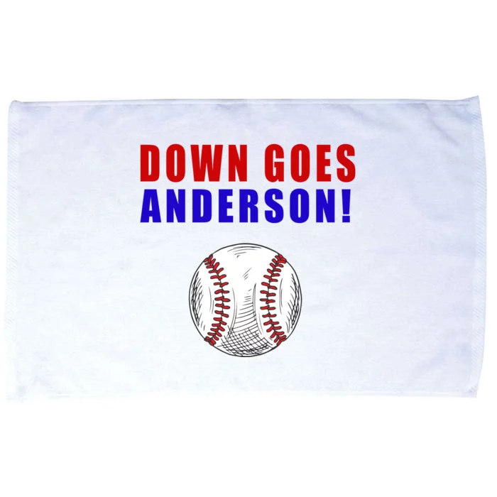 Down Goes Anderson Funny Cleveland Vs Chicago Fight Baseball Microfiber Hand Towel