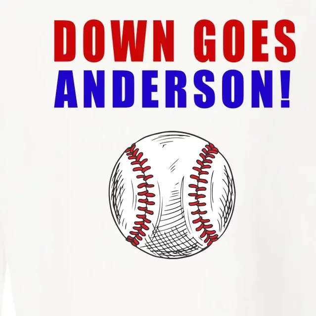 Down Goes Anderson Funny Cleveland Vs Chicago Fight Baseball Cropped Pullover Crew