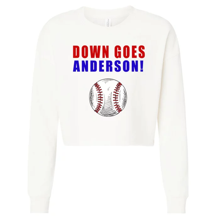 Down Goes Anderson Funny Cleveland Vs Chicago Fight Baseball Cropped Pullover Crew