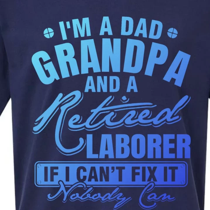 Dad Grandpa And A Retired Laborer Funny Xmas/Fathers Day Gift Sueded Cloud Jersey T-Shirt