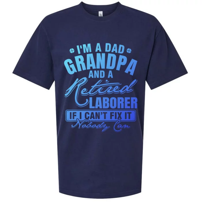 Dad Grandpa And A Retired Laborer Funny Xmas/Fathers Day Gift Sueded Cloud Jersey T-Shirt