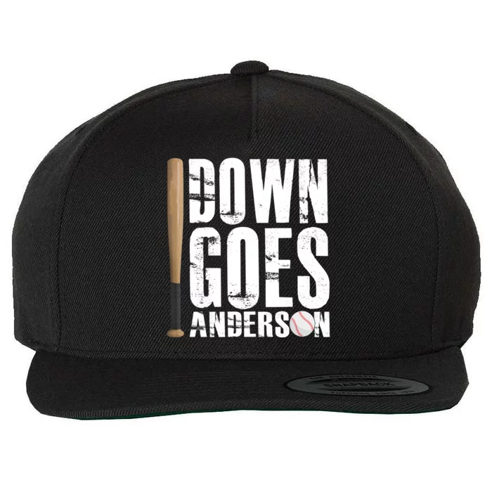 Down Goes Anderson Baseball Wool Snapback Cap