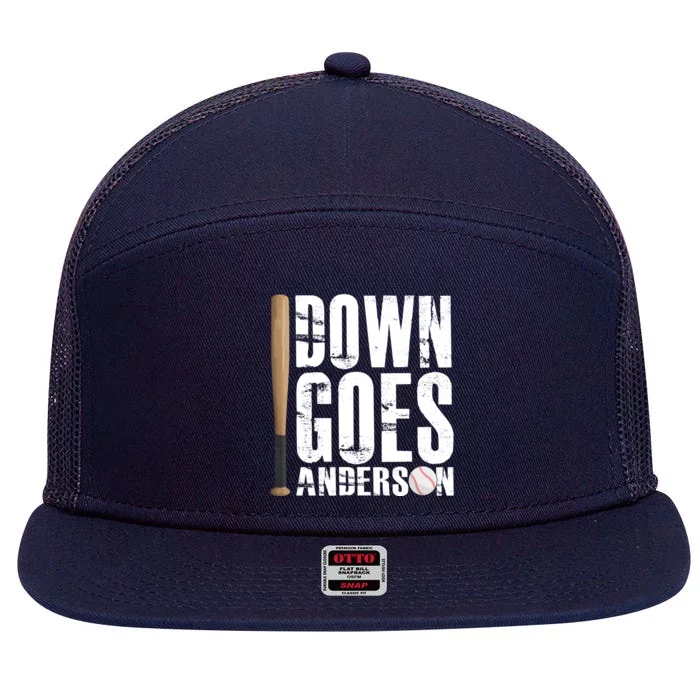 Down Goes Anderson Baseball 7 Panel Mesh Trucker Snapback Hat