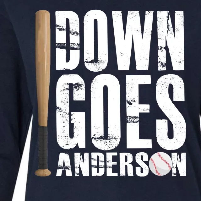 Down Goes Anderson Baseball Womens Cotton Relaxed Long Sleeve T-Shirt