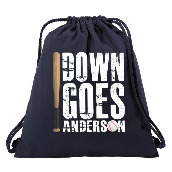 Down Goes Anderson Baseball Drawstring Bag