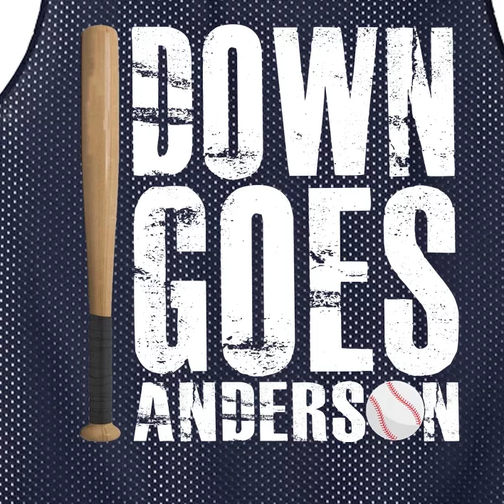 Down Goes Anderson Baseball Mesh Reversible Basketball Jersey Tank