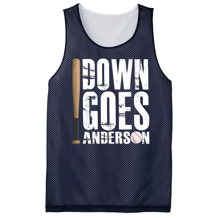 Down Goes Anderson Baseball Mesh Reversible Basketball Jersey Tank