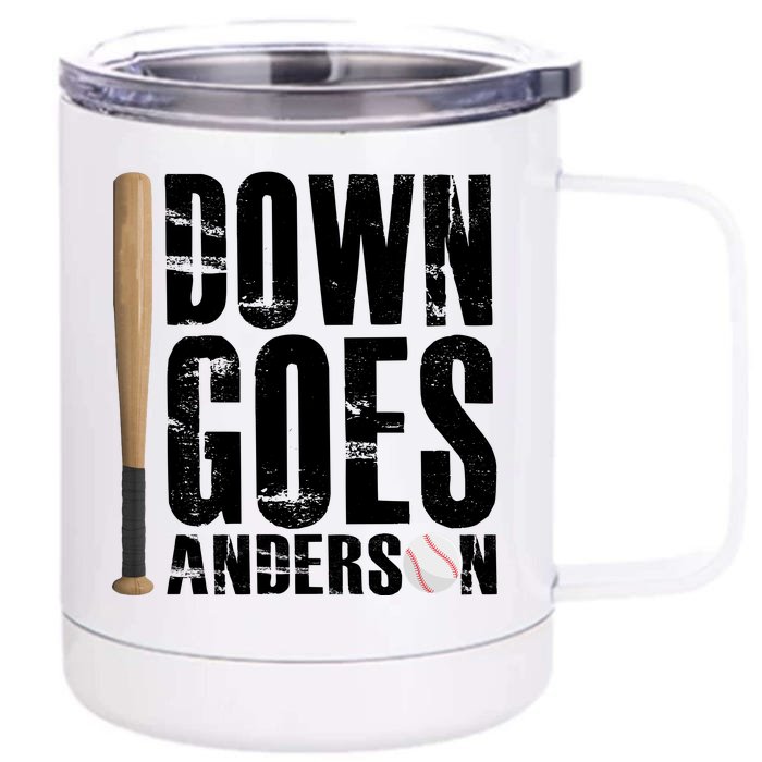 Down Goes Anderson Baseball Front & Back 12oz Stainless Steel Tumbler Cup