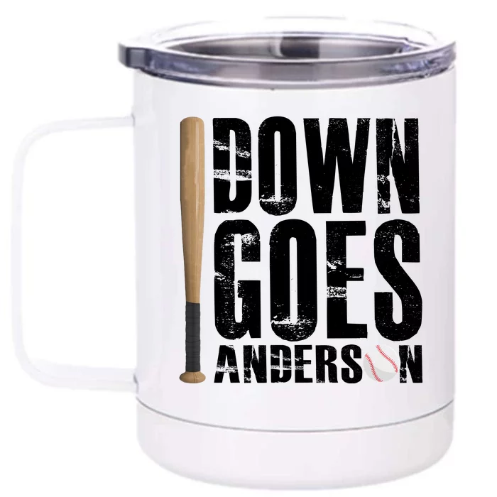 Down Goes Anderson Baseball Front & Back 12oz Stainless Steel Tumbler Cup