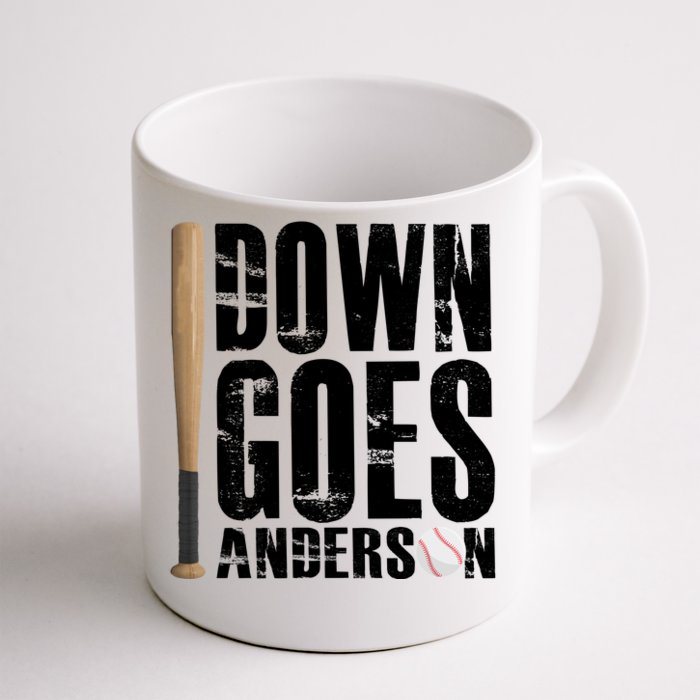 Down Goes Anderson Baseball Front & Back Coffee Mug