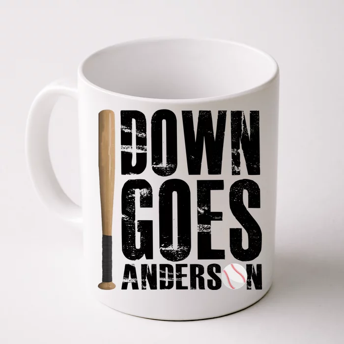 Down Goes Anderson Baseball Front & Back Coffee Mug