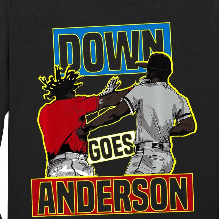 Down Goes Anderson Baseball Meme Funny Long Sleeve Shirt