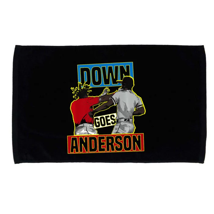 Down Goes Anderson Baseball Meme Funny Microfiber Hand Towel