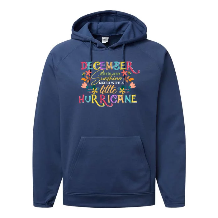 December Girls Birthday Funny Sunshine Mixed Hurricane Cute Gift Performance Fleece Hoodie