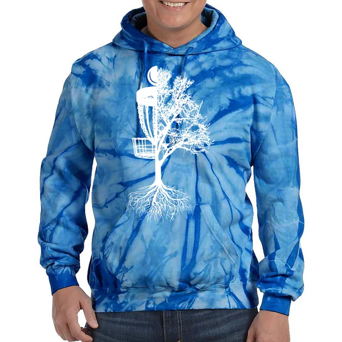 Disc Golf Basket And Tree Frolf Frisbee Golf Cool Gift Tie Dye Hoodie