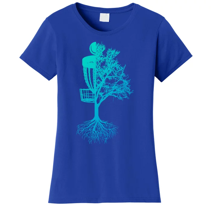 Disc Golf Basket And Tree Frolf Frisbee Golf Cool Gift Women's T-Shirt