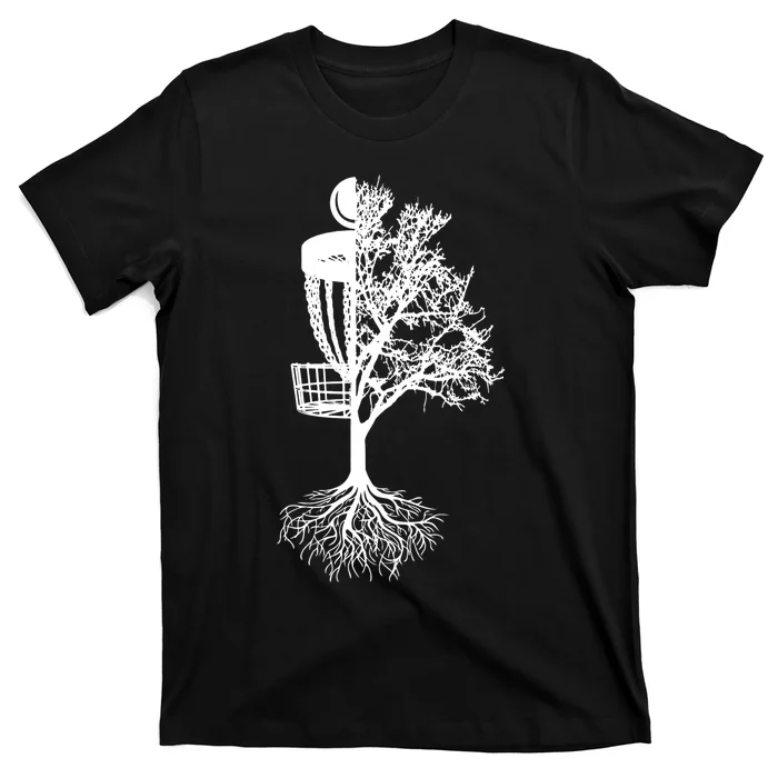 Disc Golf Basket And Tree Frolf Frisbee Golf Gift T-Shirt