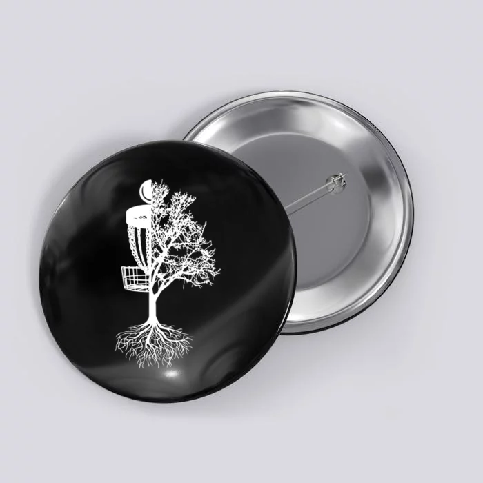 Disc Golf Basket And Tree Frolf Frisbee Golf Gift Button