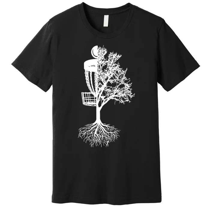 Disc Golf Basket And Tree Frolf Frisbee Golf Gift Premium T-Shirt