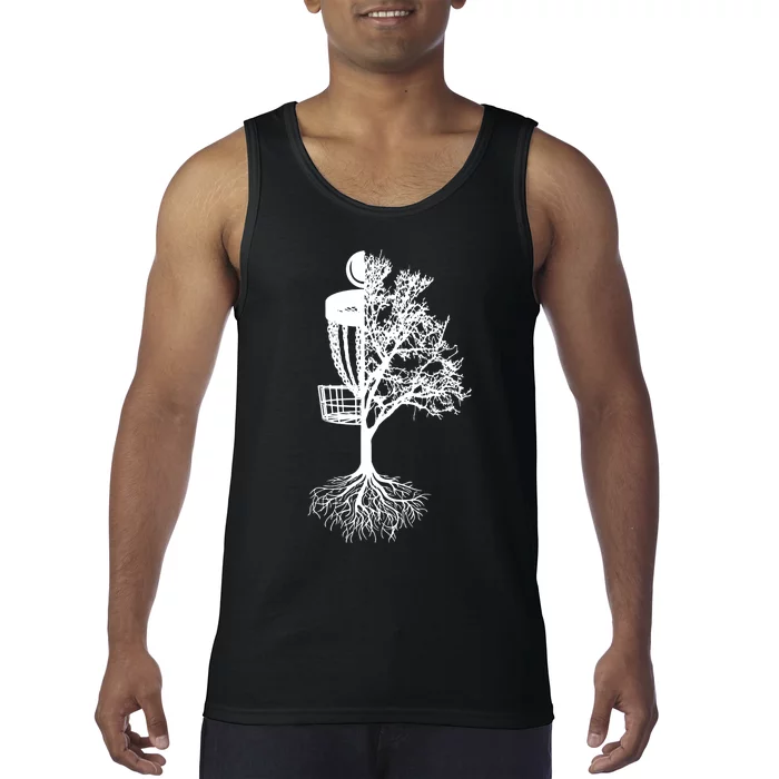 Disc Golf Basket And Tree Frolf Frisbee Golf Gift Tank Top