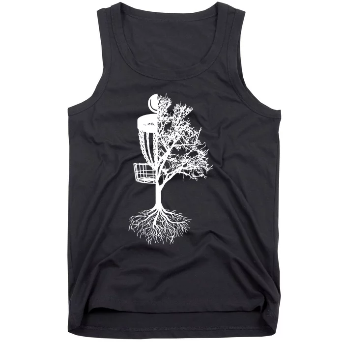 Disc Golf Basket And Tree Frolf Frisbee Golf Gift Tank Top