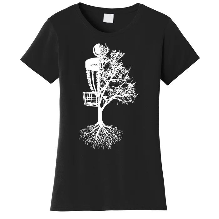 Disc Golf Basket And Tree Frolf Frisbee Golf Gift Women's T-Shirt