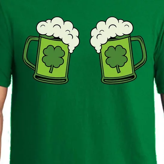 Drinking Green Beer Boobs Shamrock Irish Patricks Day Pajama Set